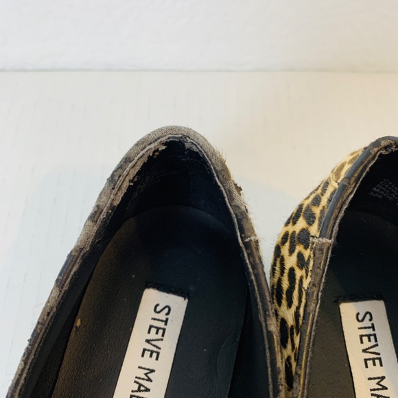 Steve Madden Loafer Flats Womens 8.5 Leopard Print Calf Hair Tassels Slip On - Picture 5 of 12